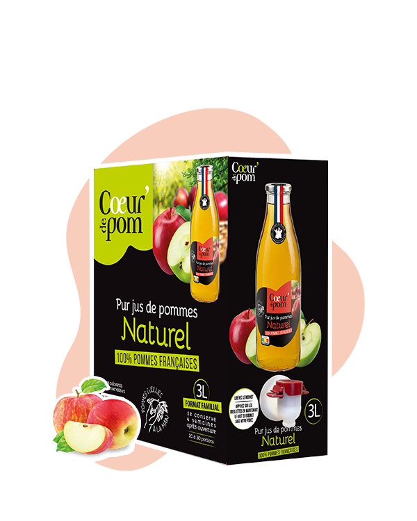 Pur jus de pommes naturel