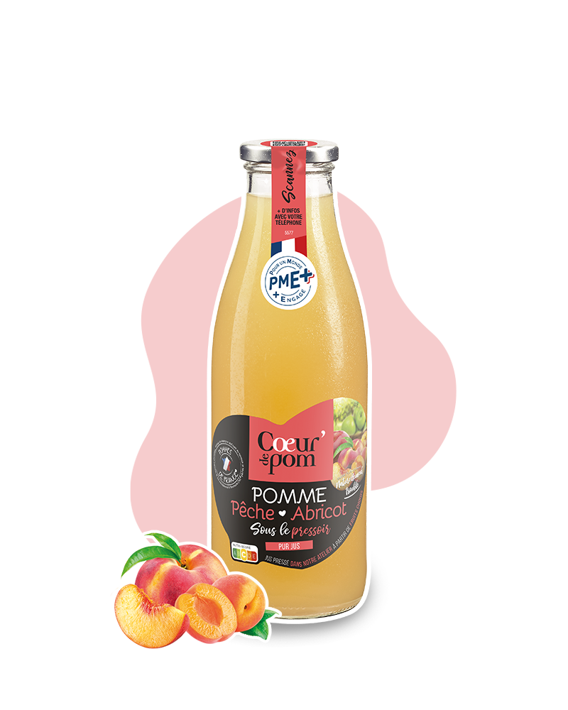 Pur jus de pomme-pêche-abricot Sous le pressoir 75cl