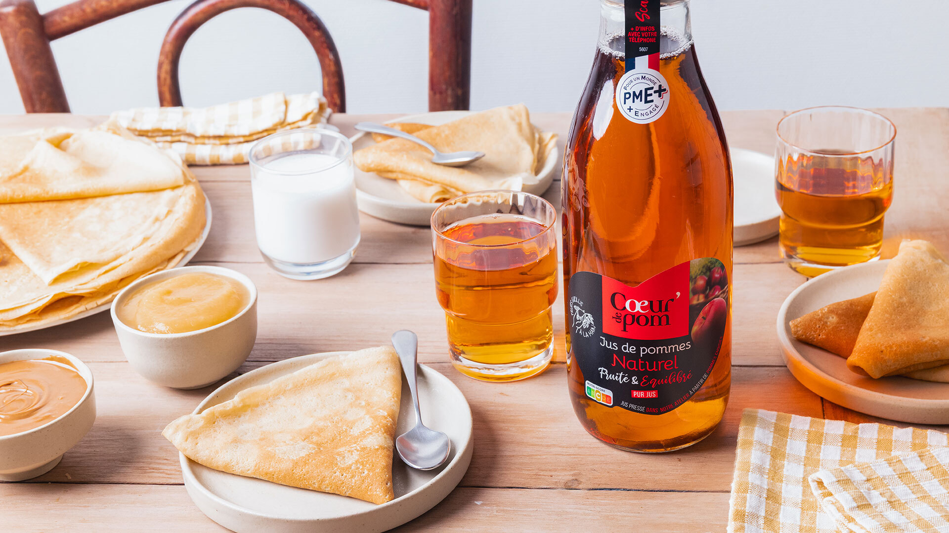 Crêpes légères au jus de pomme