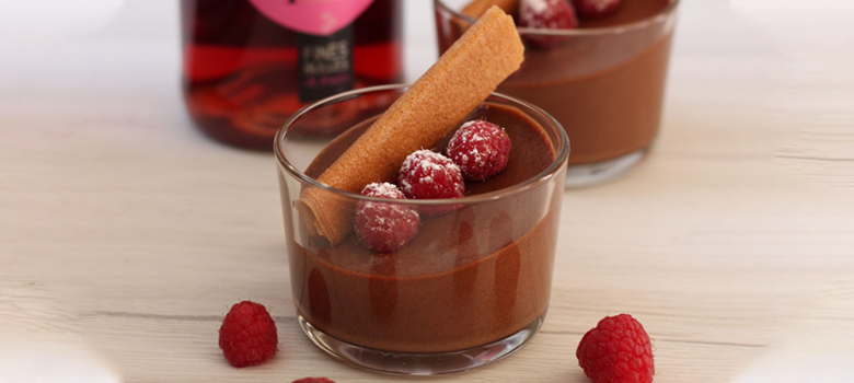 Mousse au chocolat et framboise