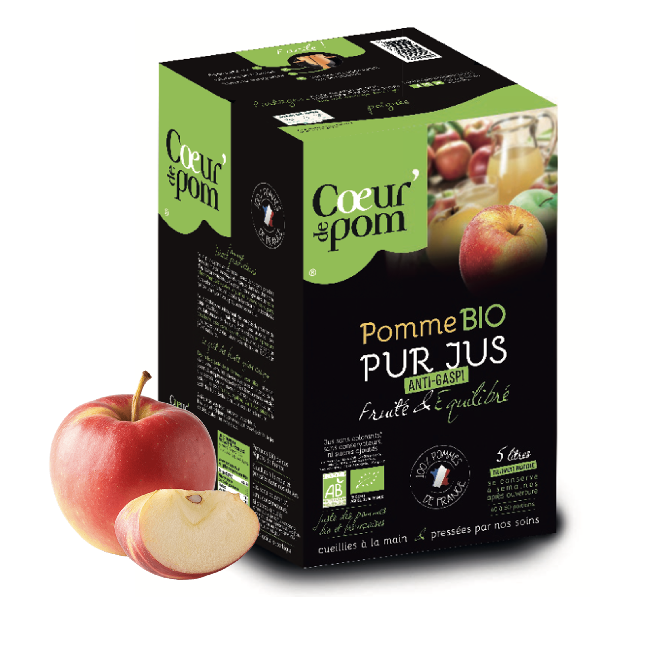 Pur jus de Pommes BIO Bag In Box 5L CHR Coeur de pom