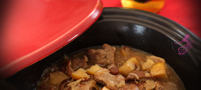 Tajine d’agneau aux pommes et raisins secs